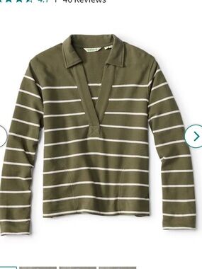 Orvis Organic Cotton Striped Lightweight Polo Shirt XL NWOT